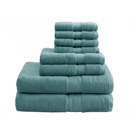 MADISON PARK SIGNATURE Madison Park MPS73-194 800Gsm 100 Percent Cotton Towel; Dusty Green - 8 Piece Set MPS73-194